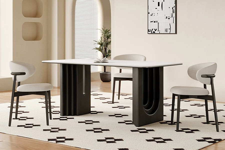 Marble Rectangular dining table  minimalist sophistication dining table  medieval style